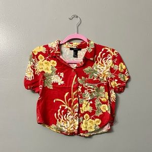 Tropical Crop Button Up